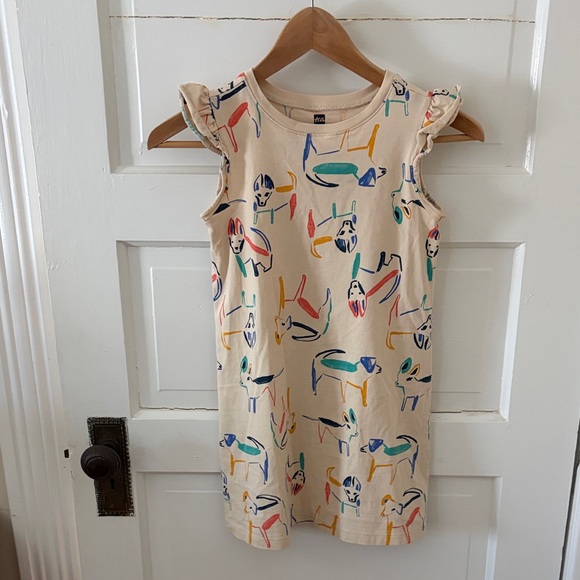 Tea Collection Other - Tea Collection Cream Dress with Multicolor Animal Print